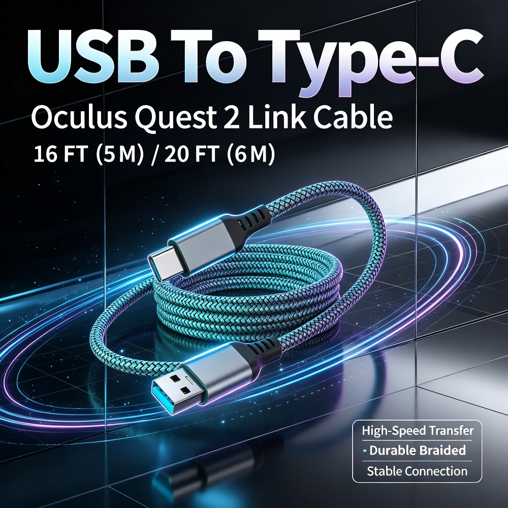 Pc Gaming Vr Headset - USB A naar Type-C Verbindingskabel 3m