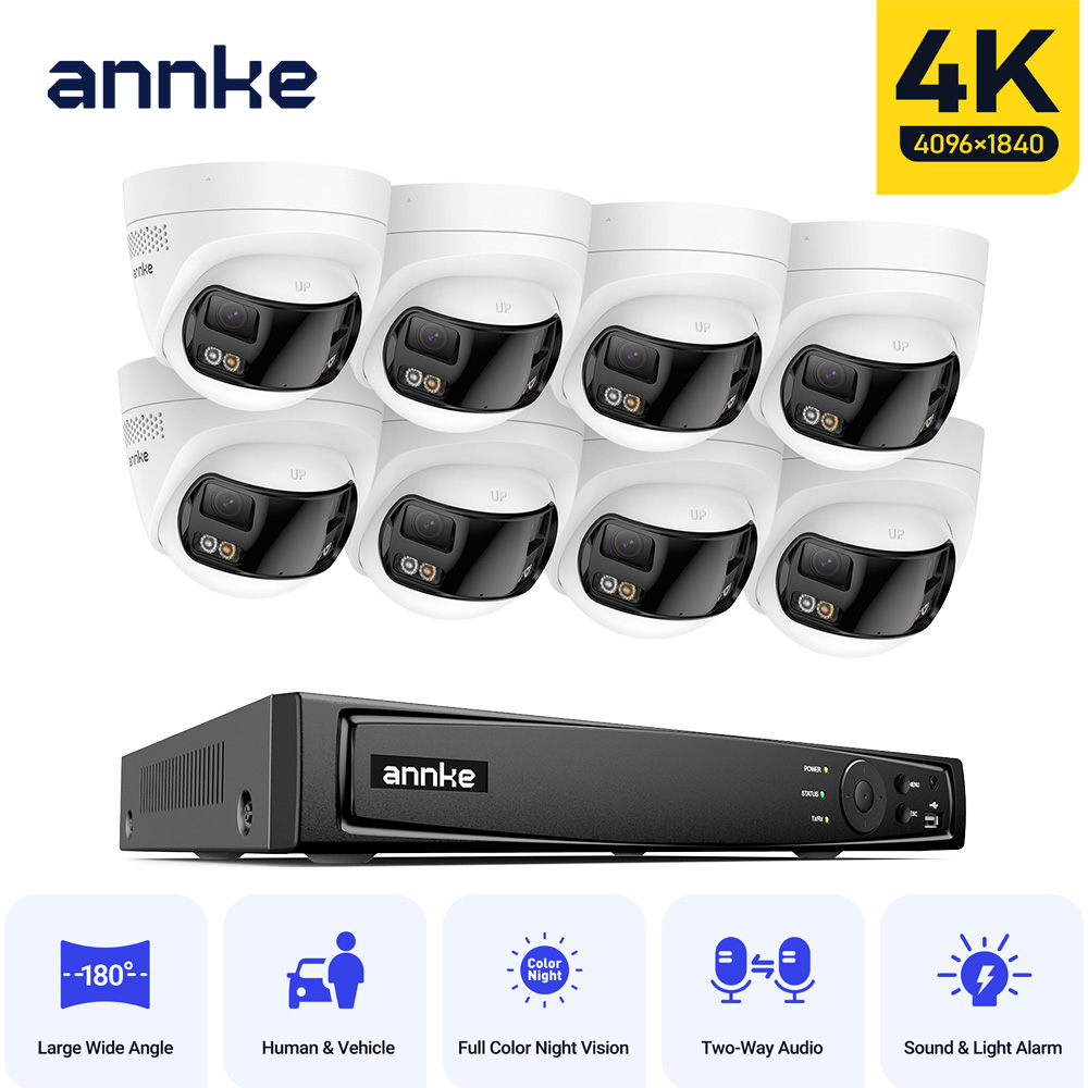 Webcam 4K - ANNKE 4K videobeveiligingscamerasysteem voor buiten 180