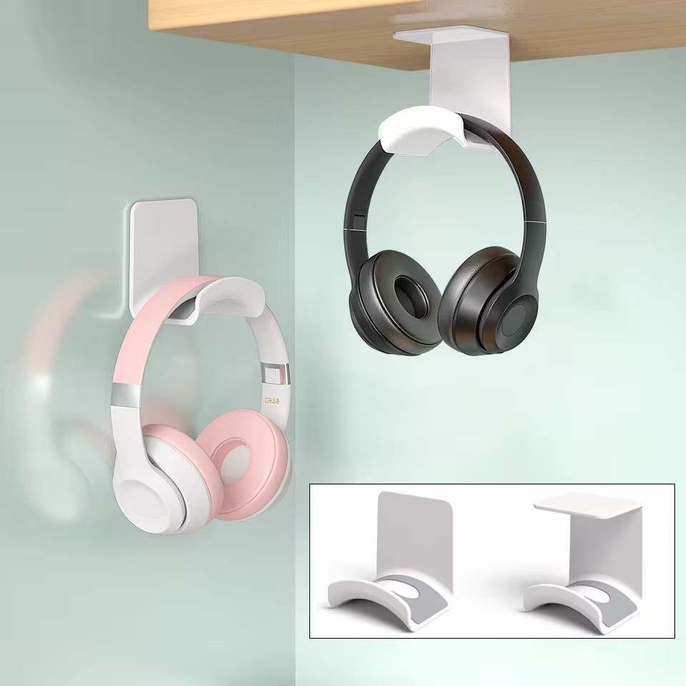 Headset Stand - Universele hoofdtelefoonstandaard, zelfklevende kunststof wandhouder, onder