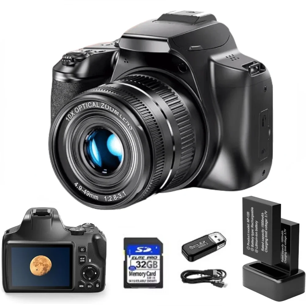 Webcam 4K - 4K Digitale Camera voor Fotografie 10X