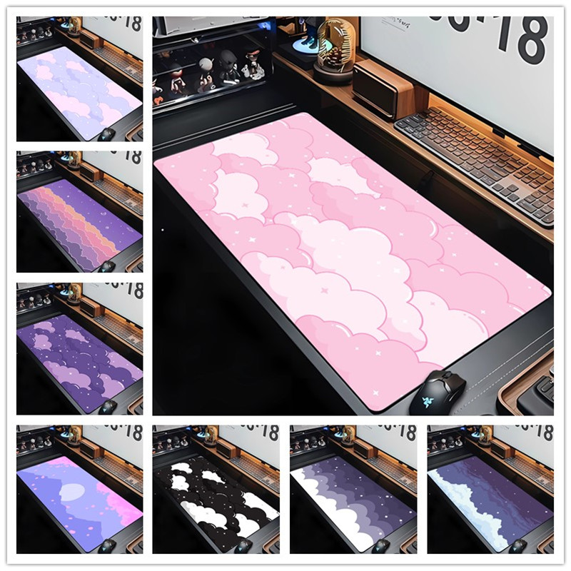 Pc Gaming Cloud - Pastel Paars Roze Maanwolk Muismat, Kawaii