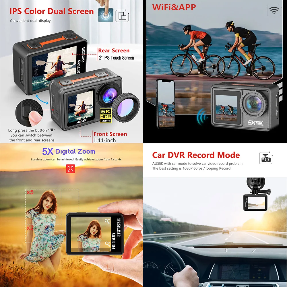 AUSEK M81TR Actiecamera 5K 4K6 - Webcam 4K recensie en prijs
